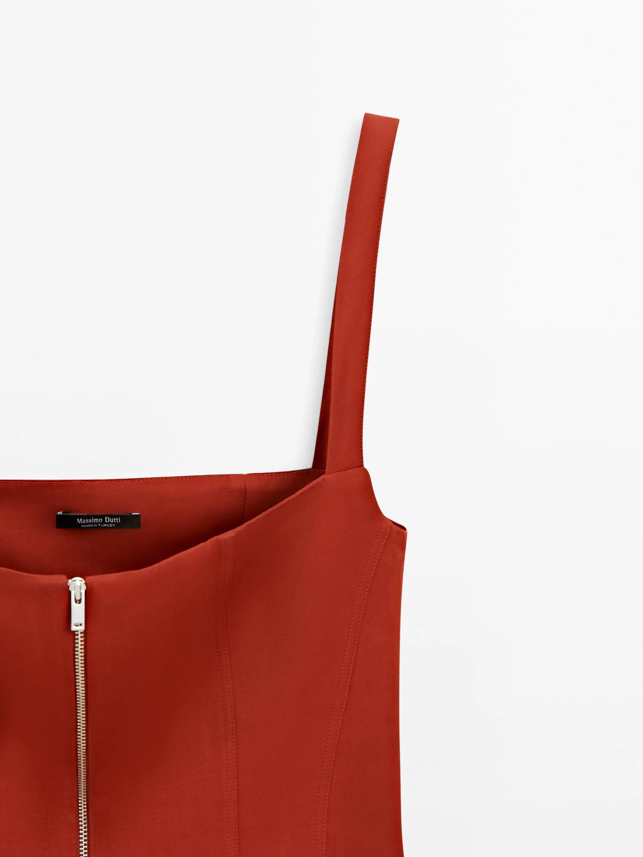 Strappy corset top with zip