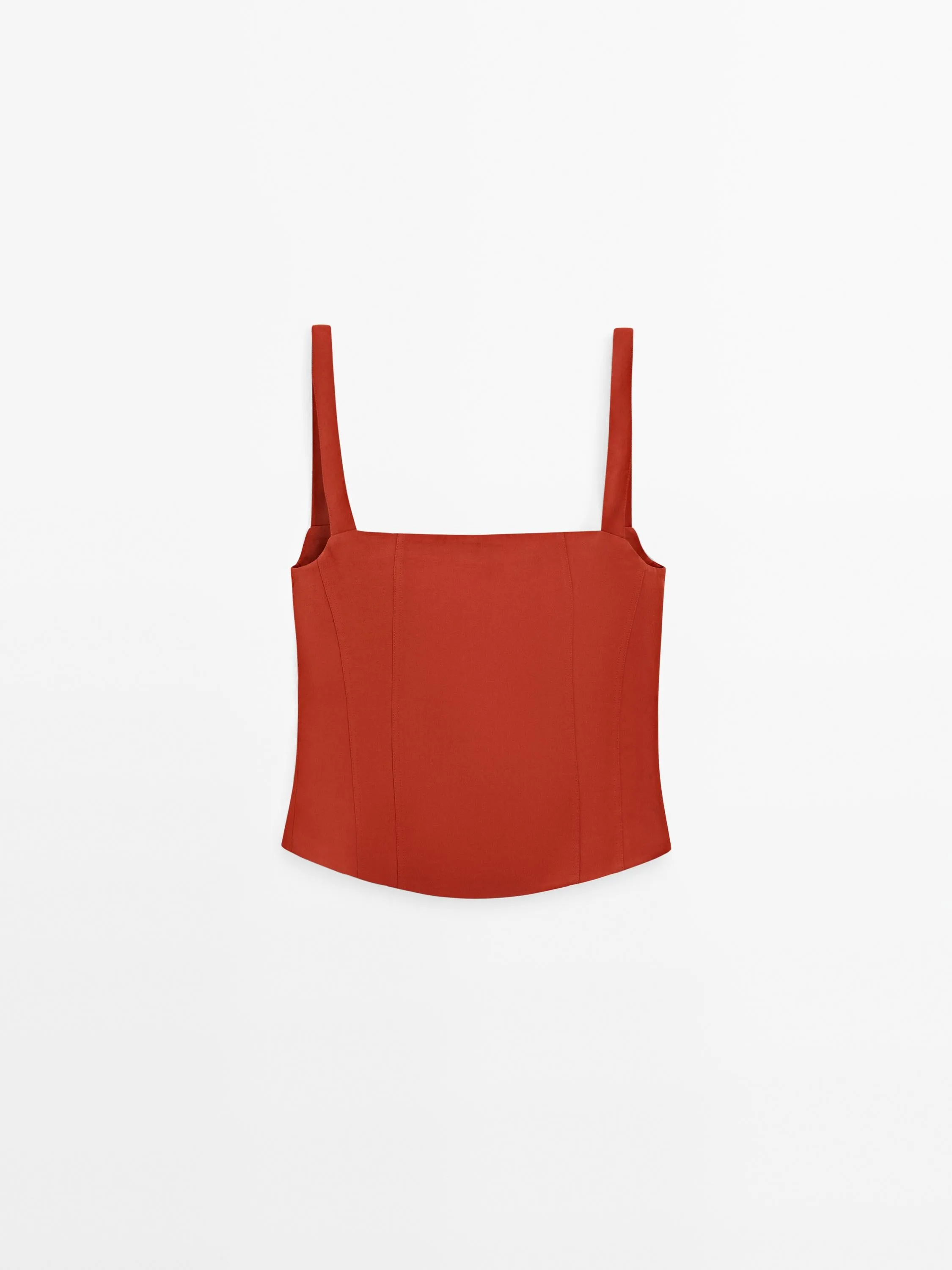 Strappy corset top with zip