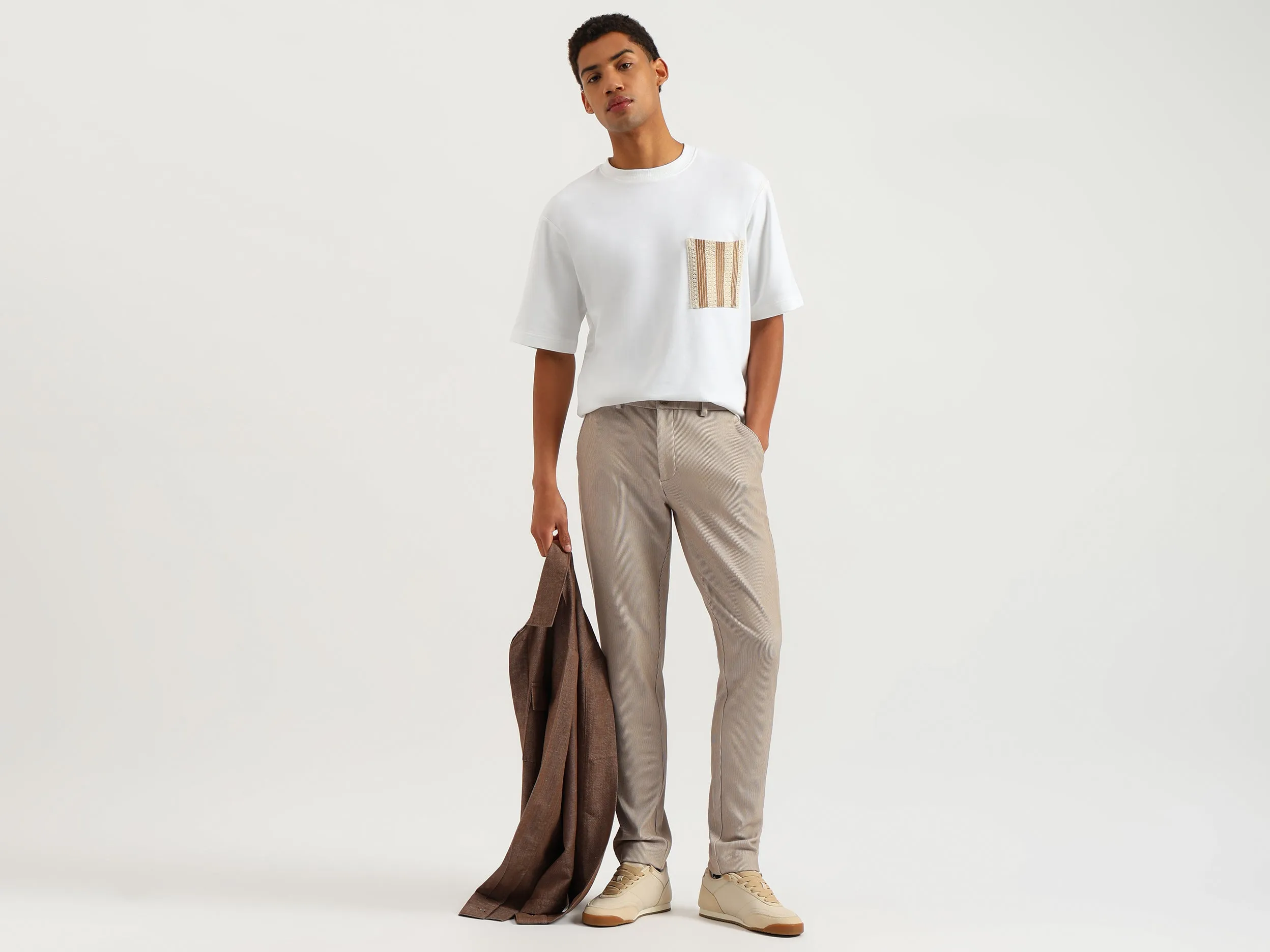 Striped Relaxed Fit Knit Cordinate Pants