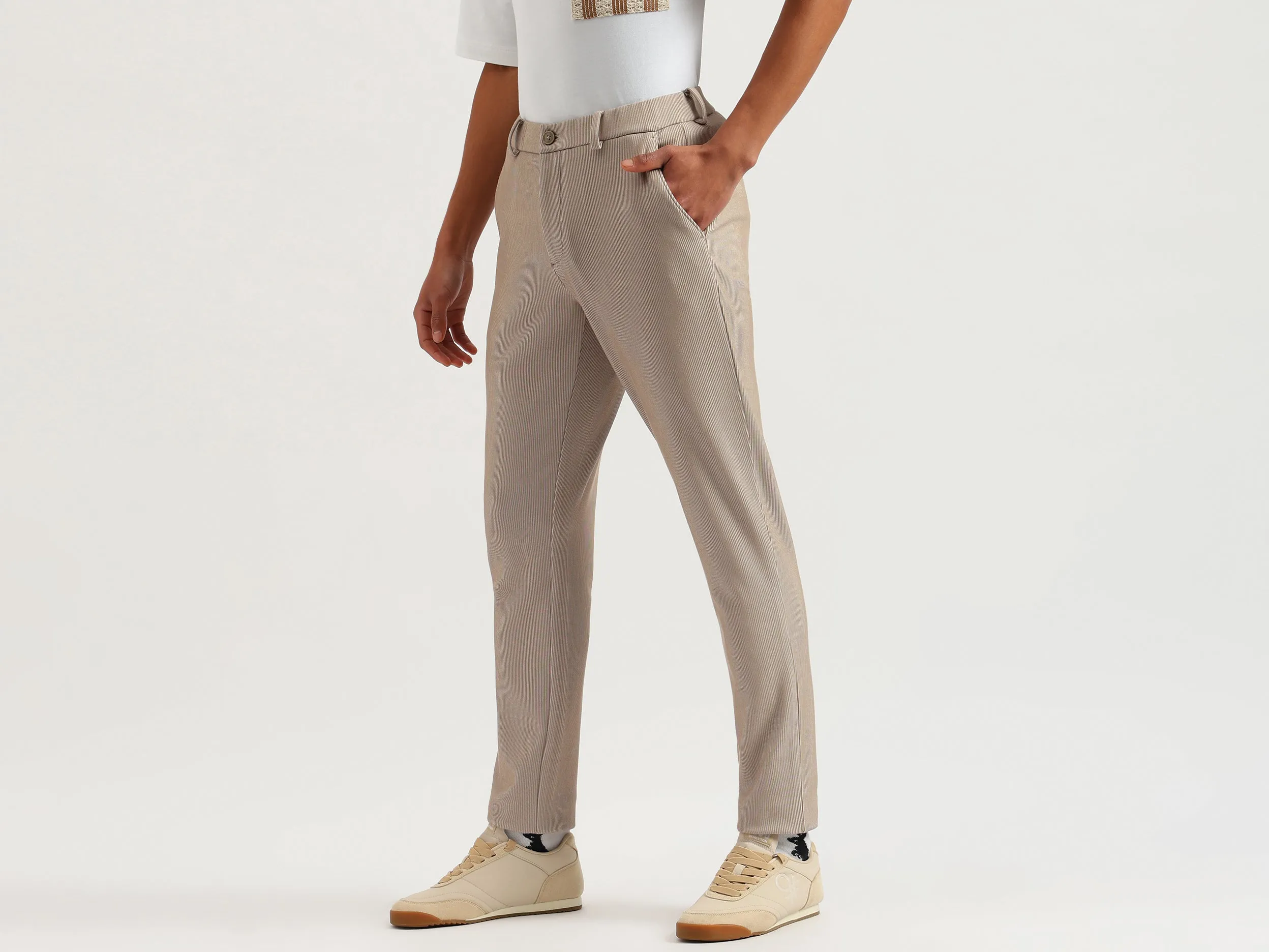 Striped Relaxed Fit Knit Cordinate Pants