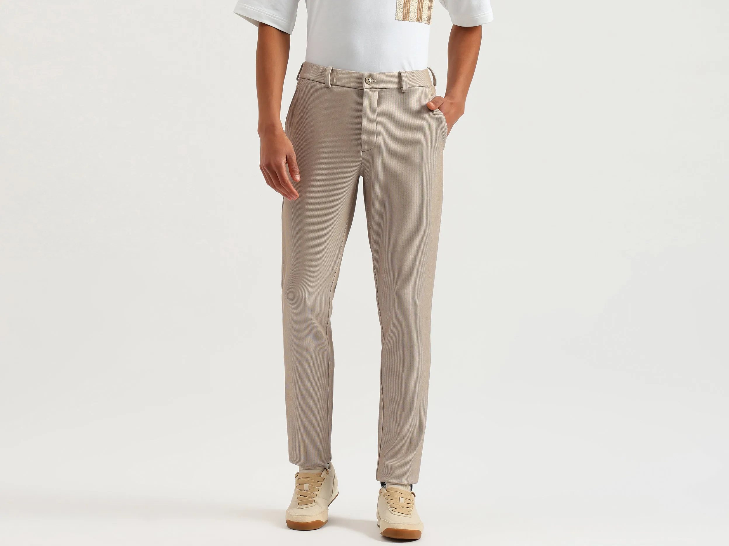 Striped Relaxed Fit Knit Cordinate Pants