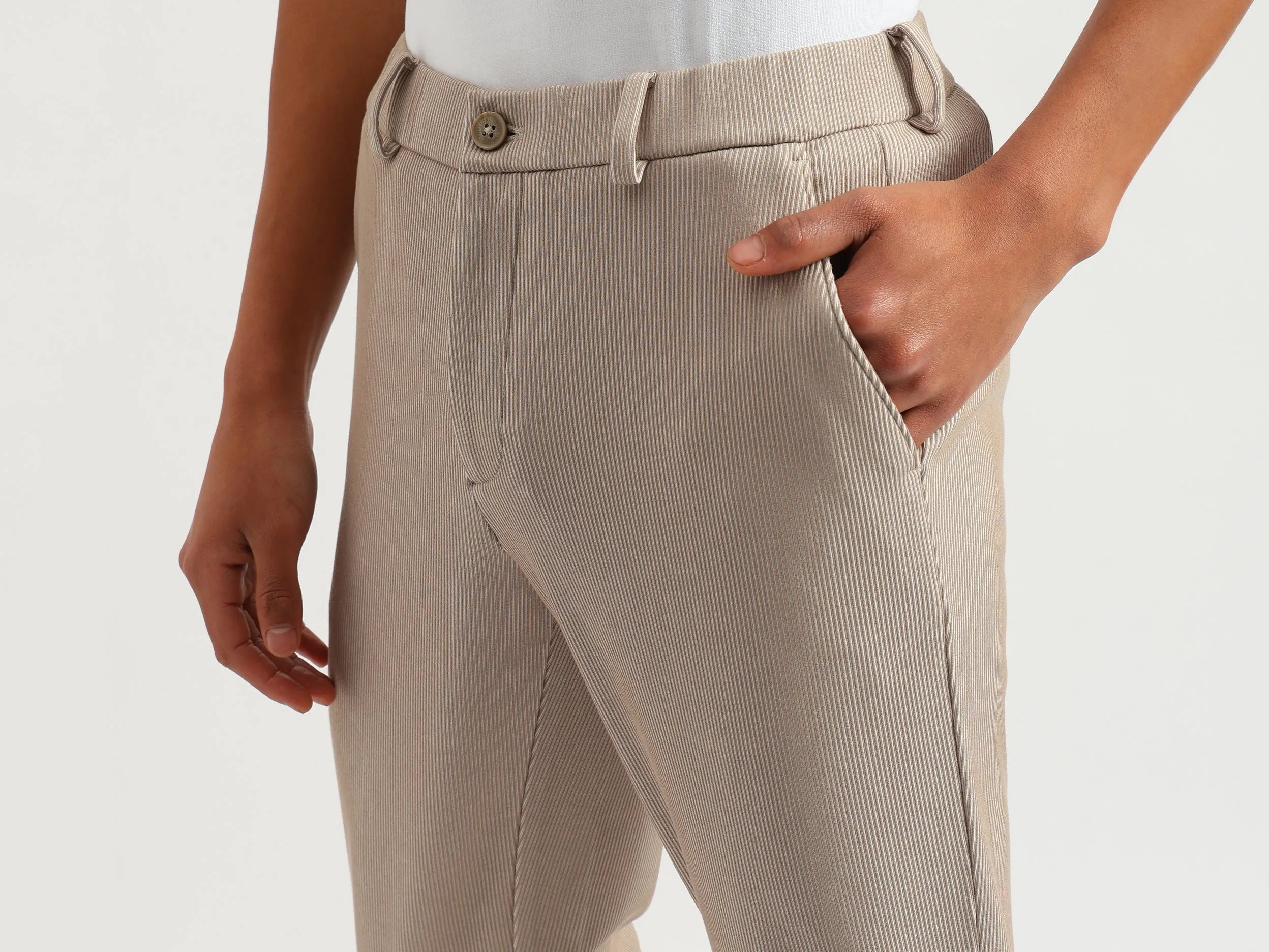 Striped Relaxed Fit Knit Cordinate Pants