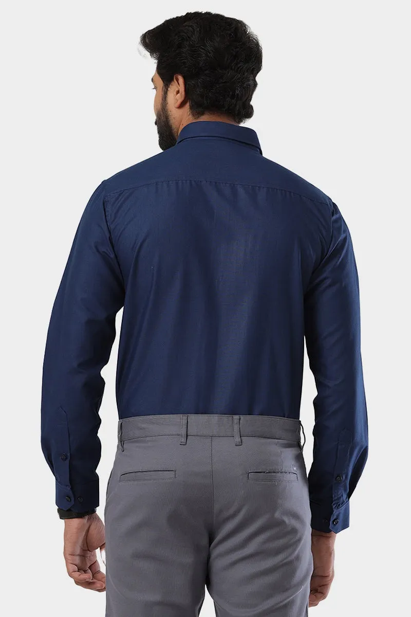 Super Soft - Dark Navy Blue Formal Shirts for Men | Ariser