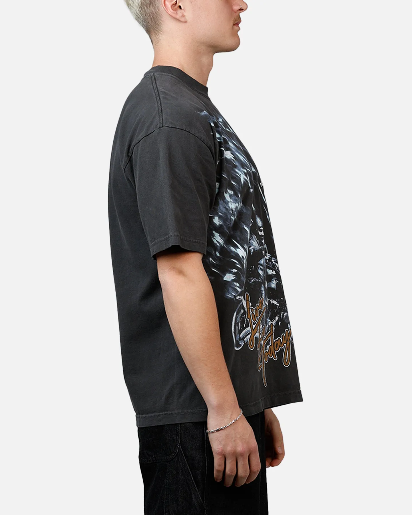 Sworn To Us Ride Strong 'Outlaw Spirit' T-Shirt Washed Black