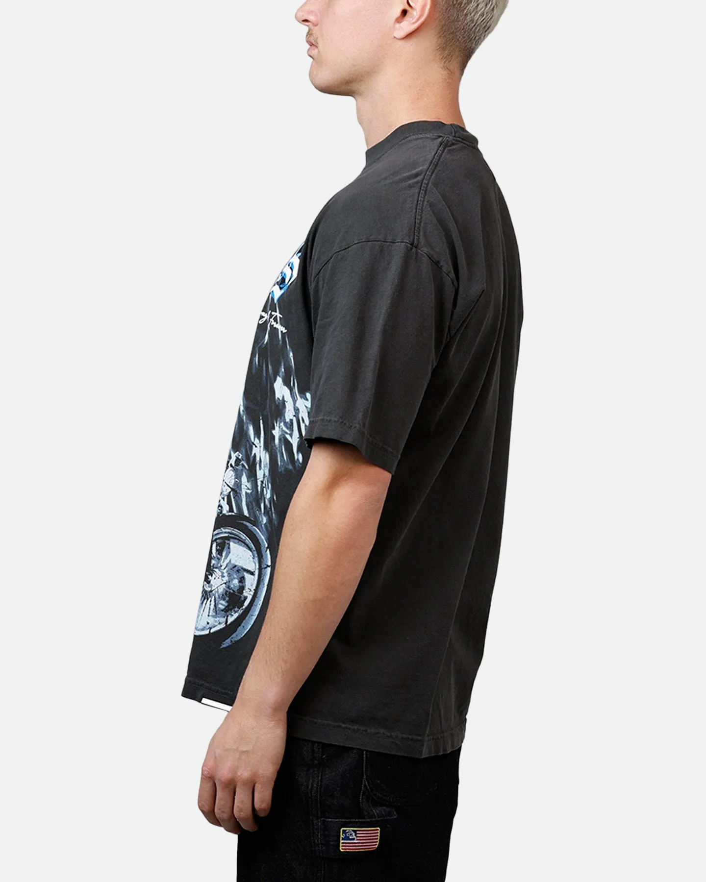 Sworn To Us Ride Strong 'Outlaw Spirit' T-Shirt Washed Black