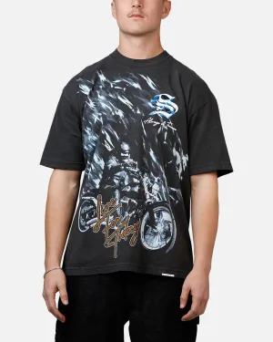 Sworn To Us Ride Strong 'Outlaw Spirit' T-Shirt Washed Black