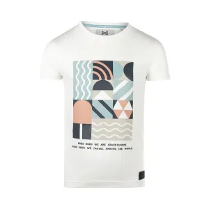 T-Shirt | Off White with Multicolored Graphic