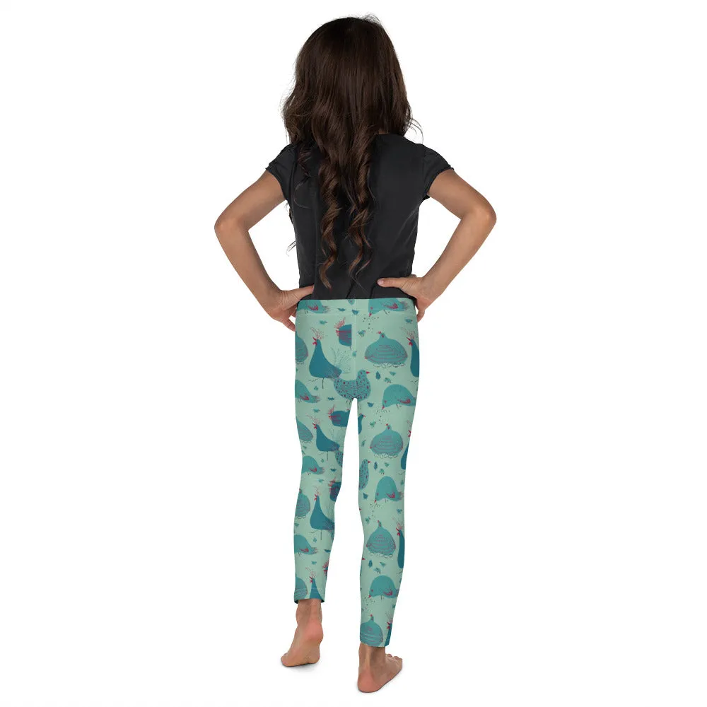 Teal Hens Kid's Leggings