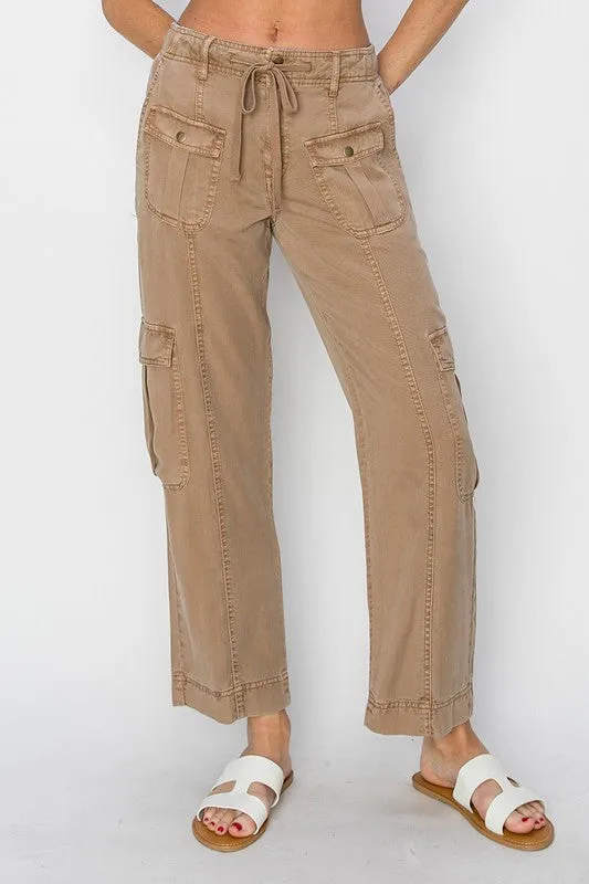 Tencel relaxed cargo pants