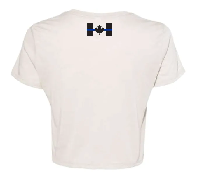Thin Blue Line Crop Tee (Sand)