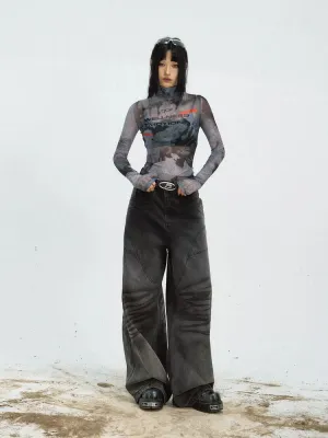 Thin mesh shirt top【s0000009203】