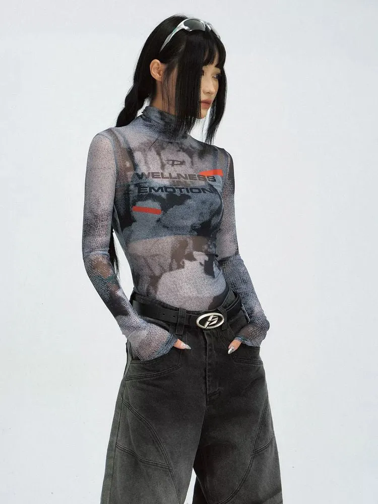 Thin mesh shirt top【s0000009203】