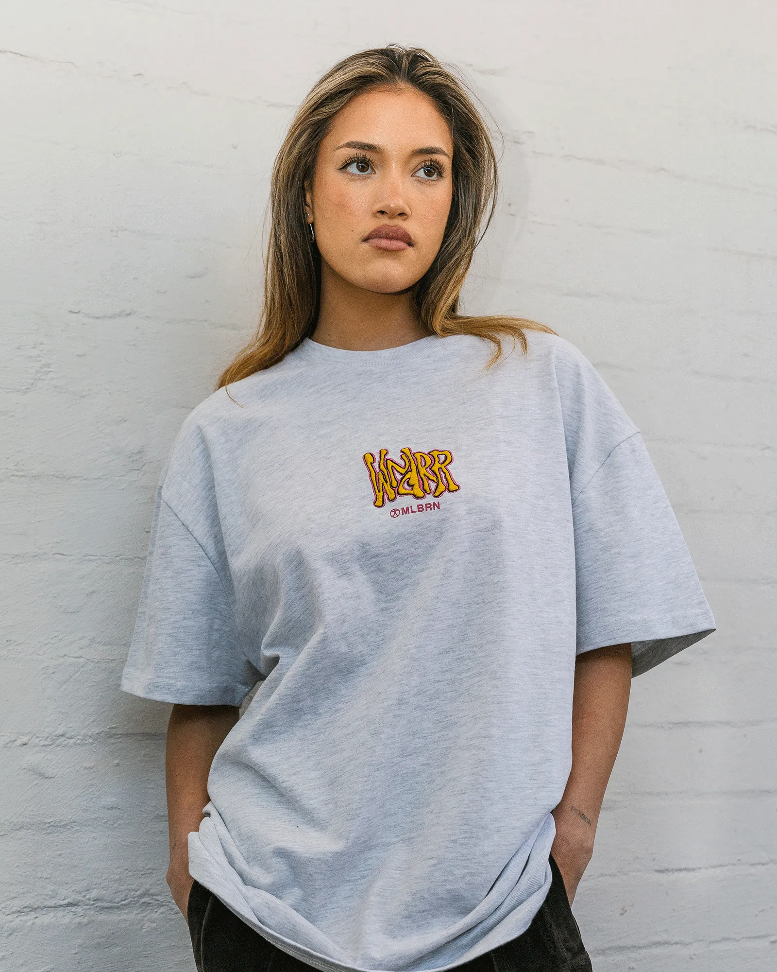TOAST BOX FIT TEE - WHITE MARLE