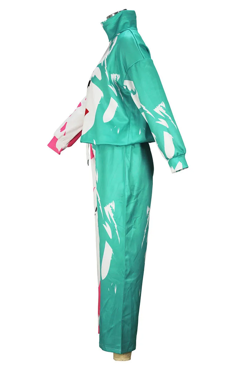 UG742 Graphic Turtleneck Top and Pants Set