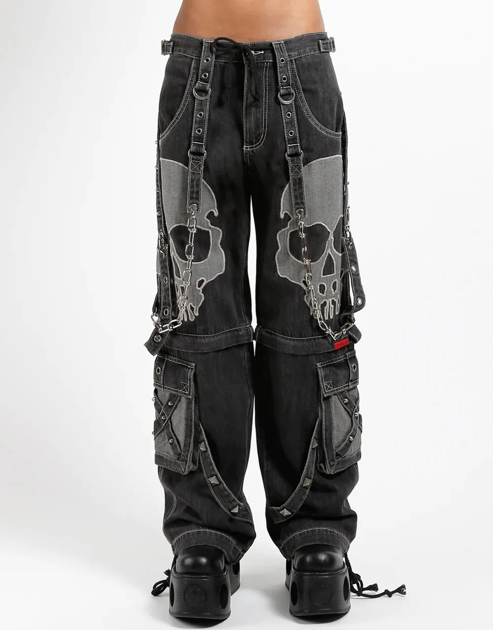 UNISEX Black Denim Dark Street Scare Pants