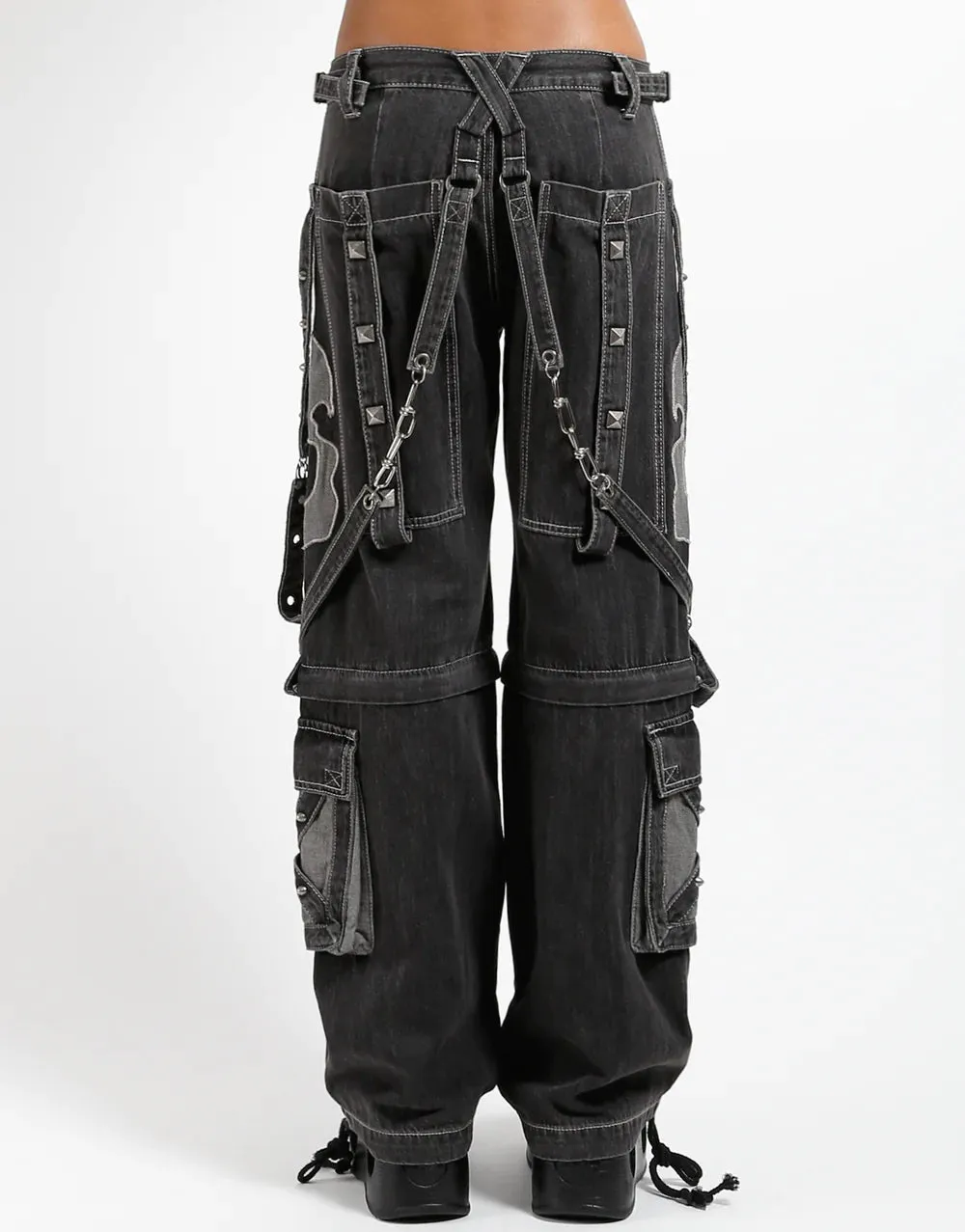 UNISEX Black Denim Dark Street Scare Pants