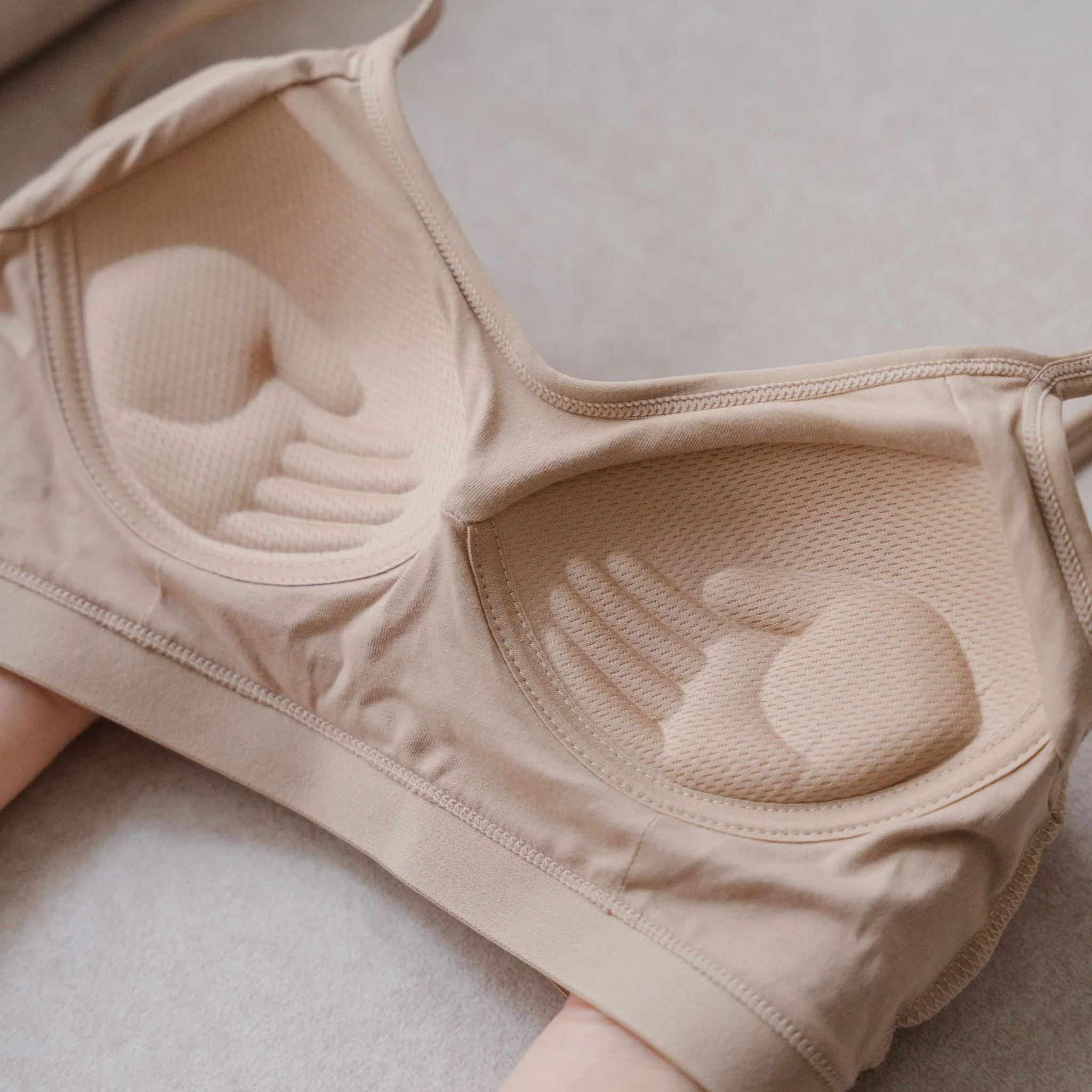 Urban Edge! Mini-Crop Sweetheart Bra Top (Solid Cotton) in Creme Grey