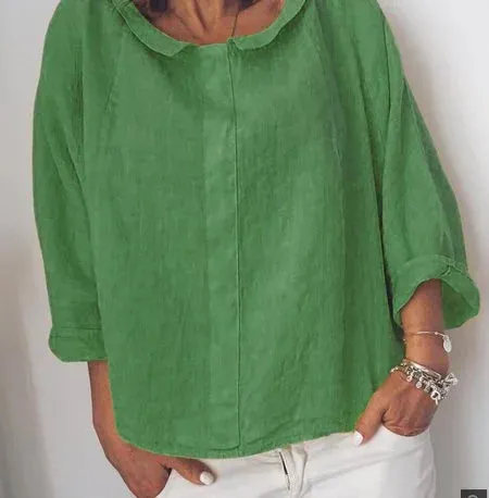 Valentina - Women's plain shirt with small lapels