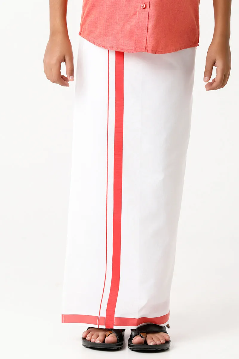 Varna - Dark Rose Matching Fixit Dhoti and Shirt 2 in 1 Set For Kids | Uathayam