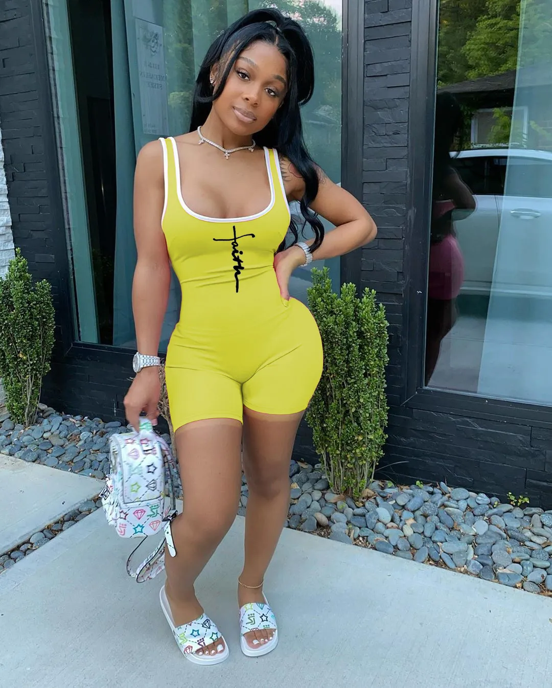 Vibe Fit Bodycon Romper – Scoop Neck One-Piece