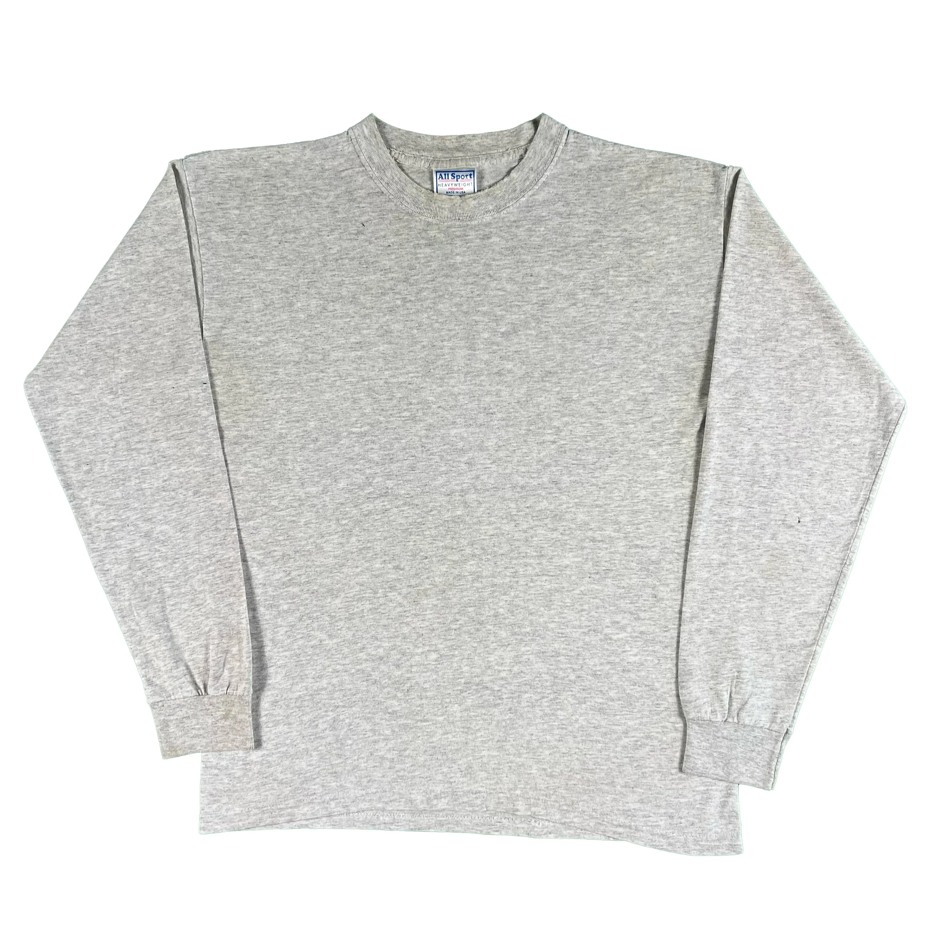 Vintage Blank Grey Long Sleeve Tee- SELECT SIZE