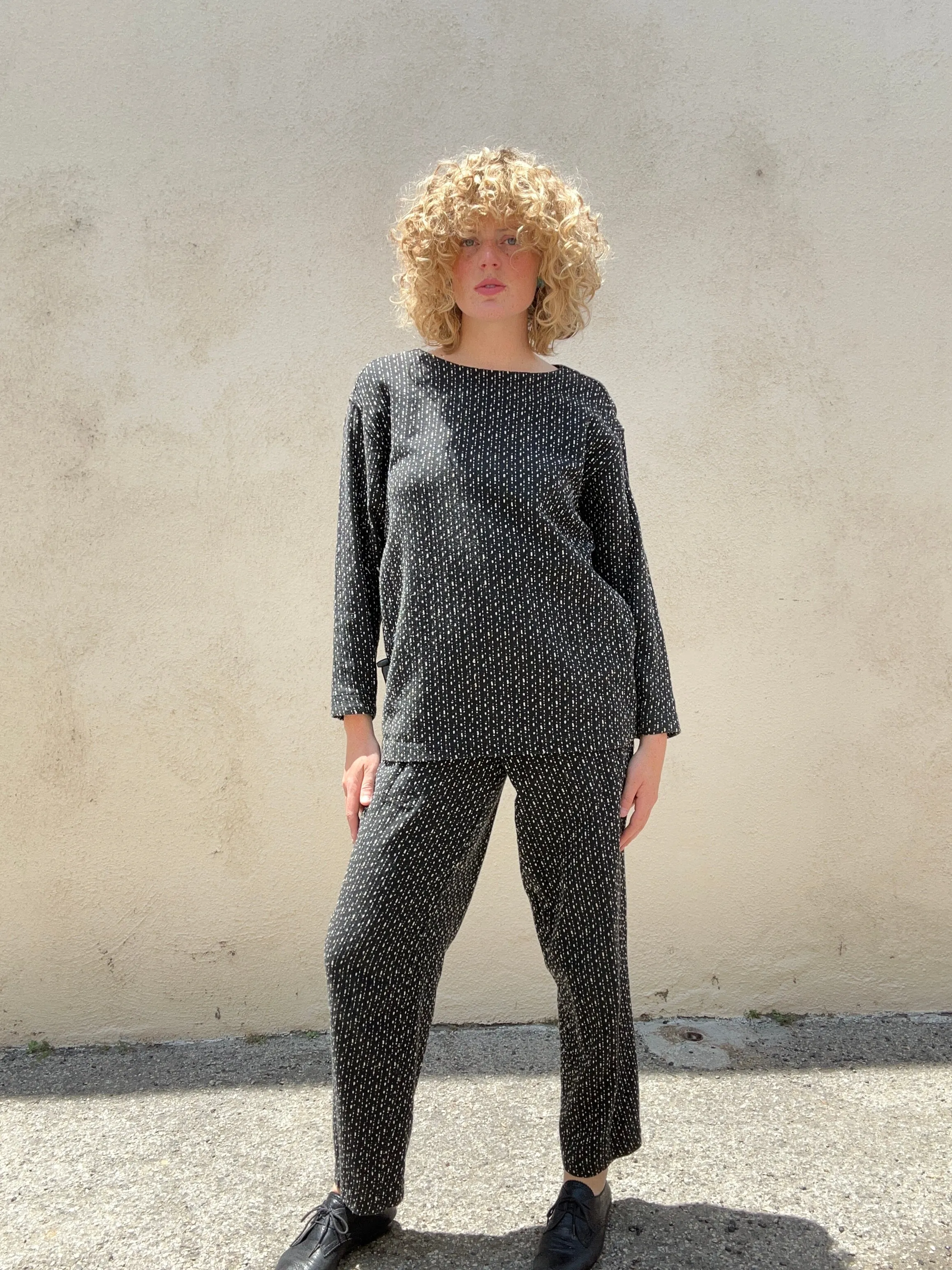Vintage Issey Miyake Black and White Pattern Three-Piece Set