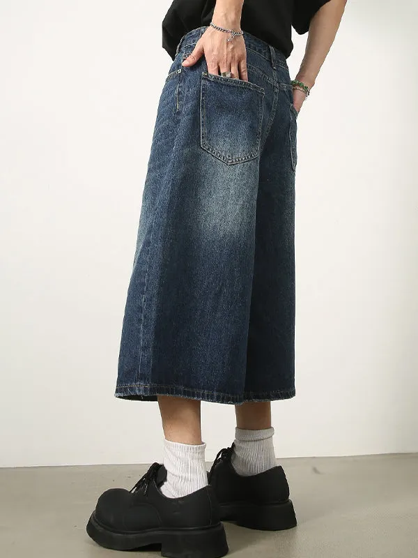 Vintage Oversize Verkürzte Zerrissene Baggy Jeans