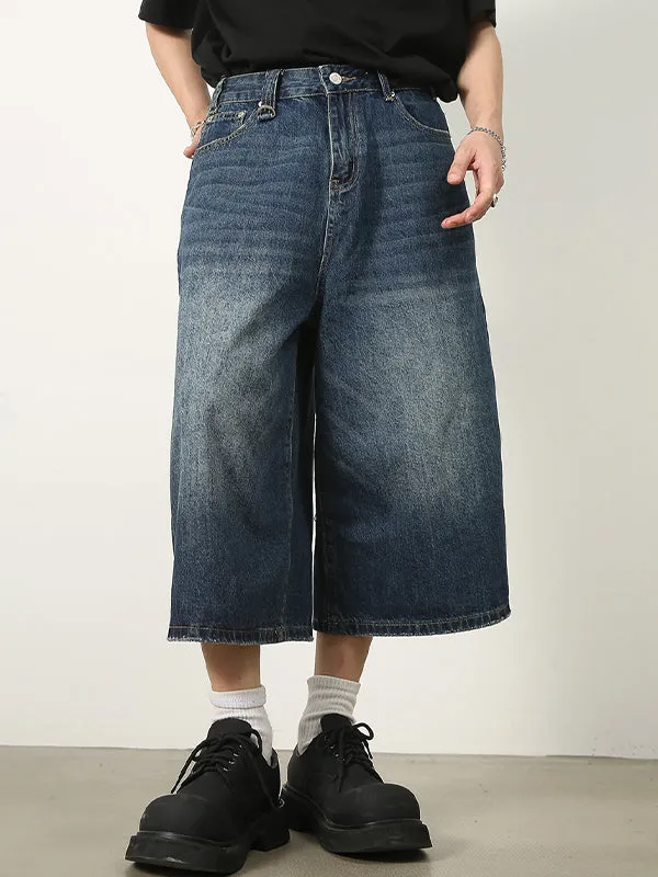 Vintage Oversize Verkürzte Zerrissene Baggy Jeans