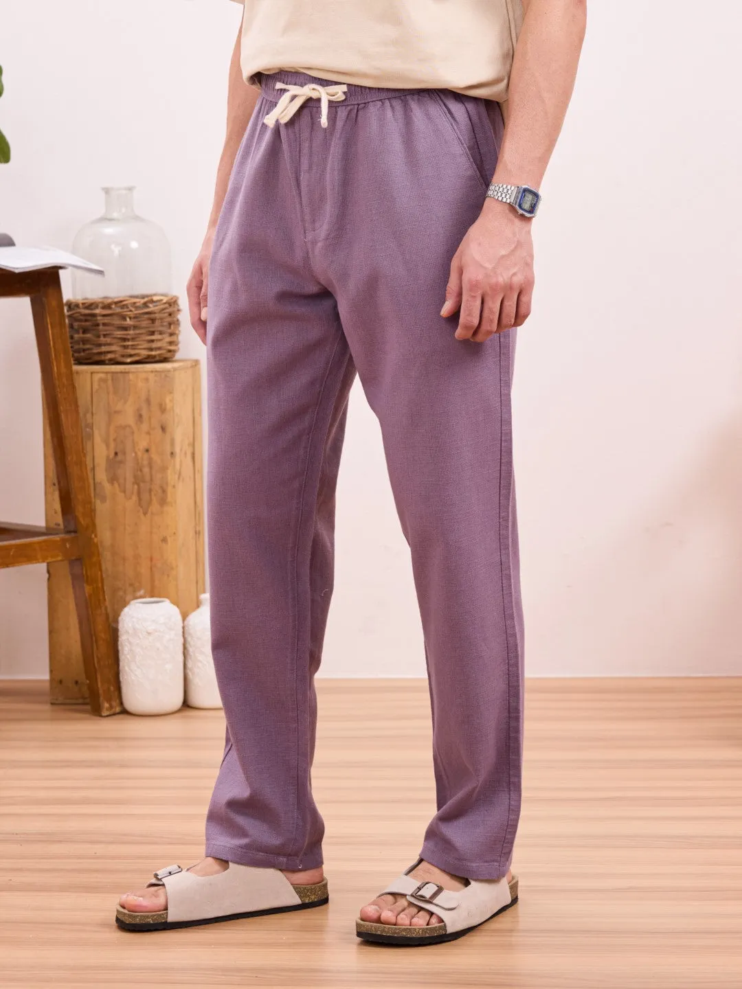 Violet Plain Relaxed Fit Pant