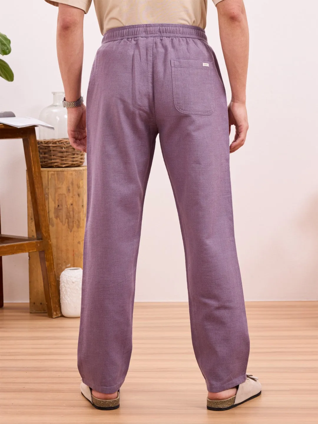 Violet Plain Relaxed Fit Pant