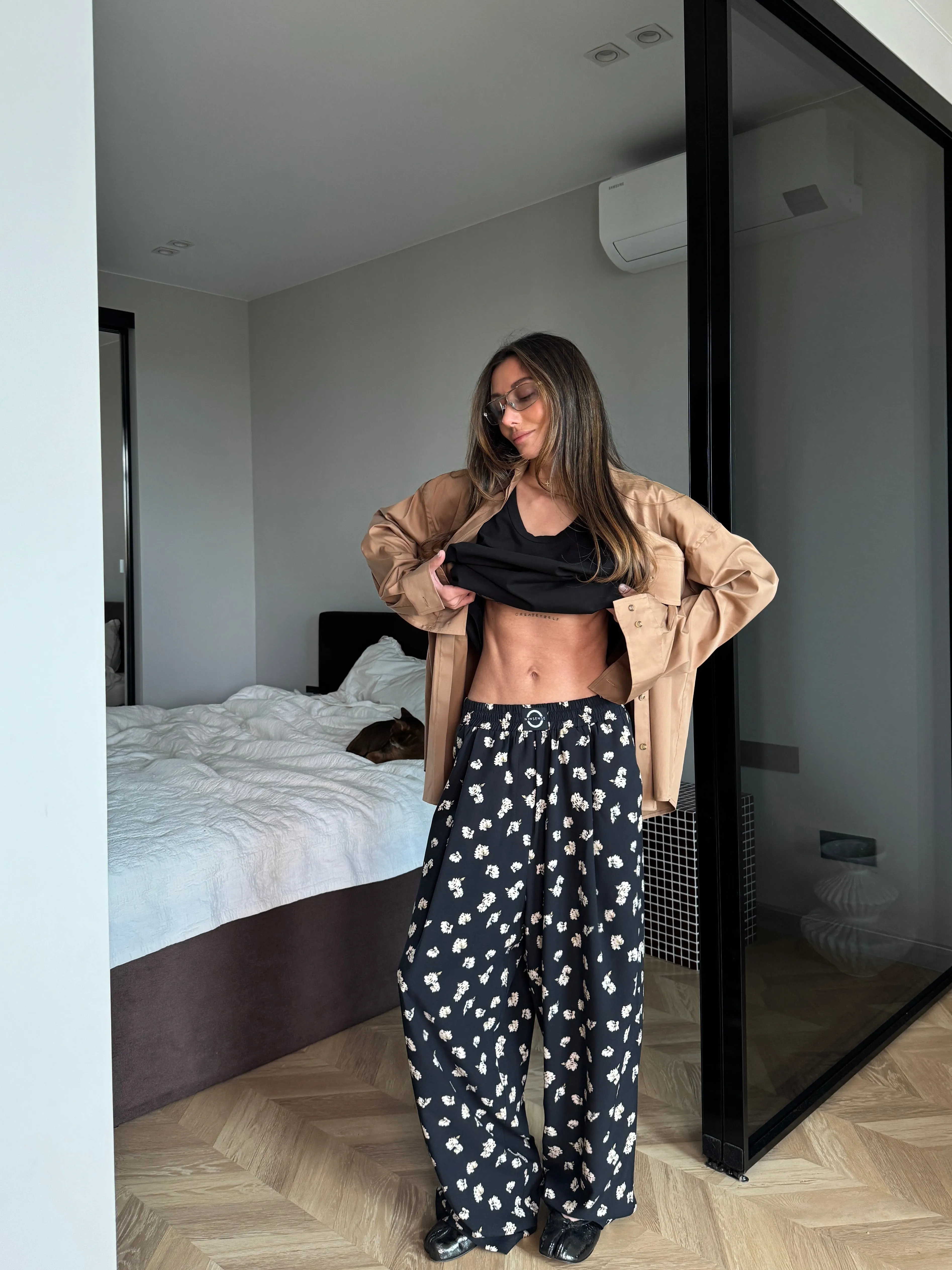 VISCOSE RELAXED PANTS BLACK