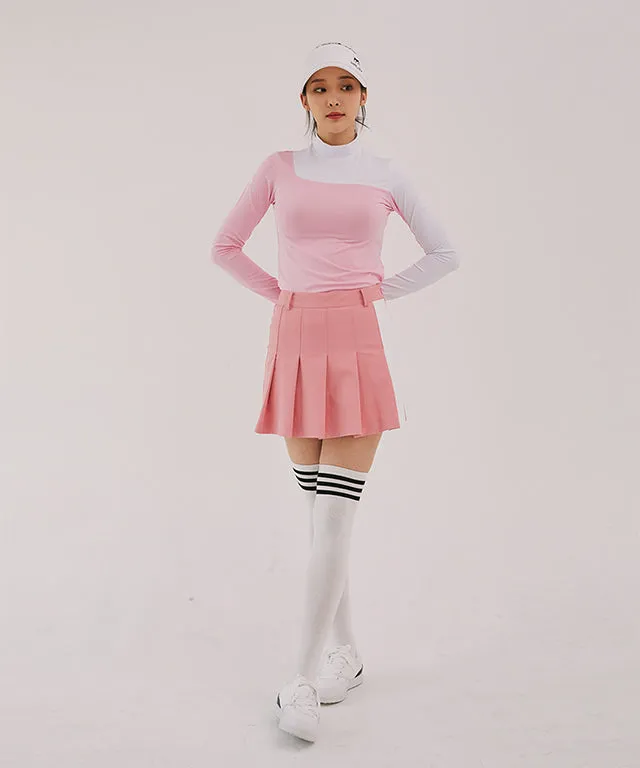 [Warehouse Sale] Haley Golf Wear Women Color Pleated Skirt Pink
