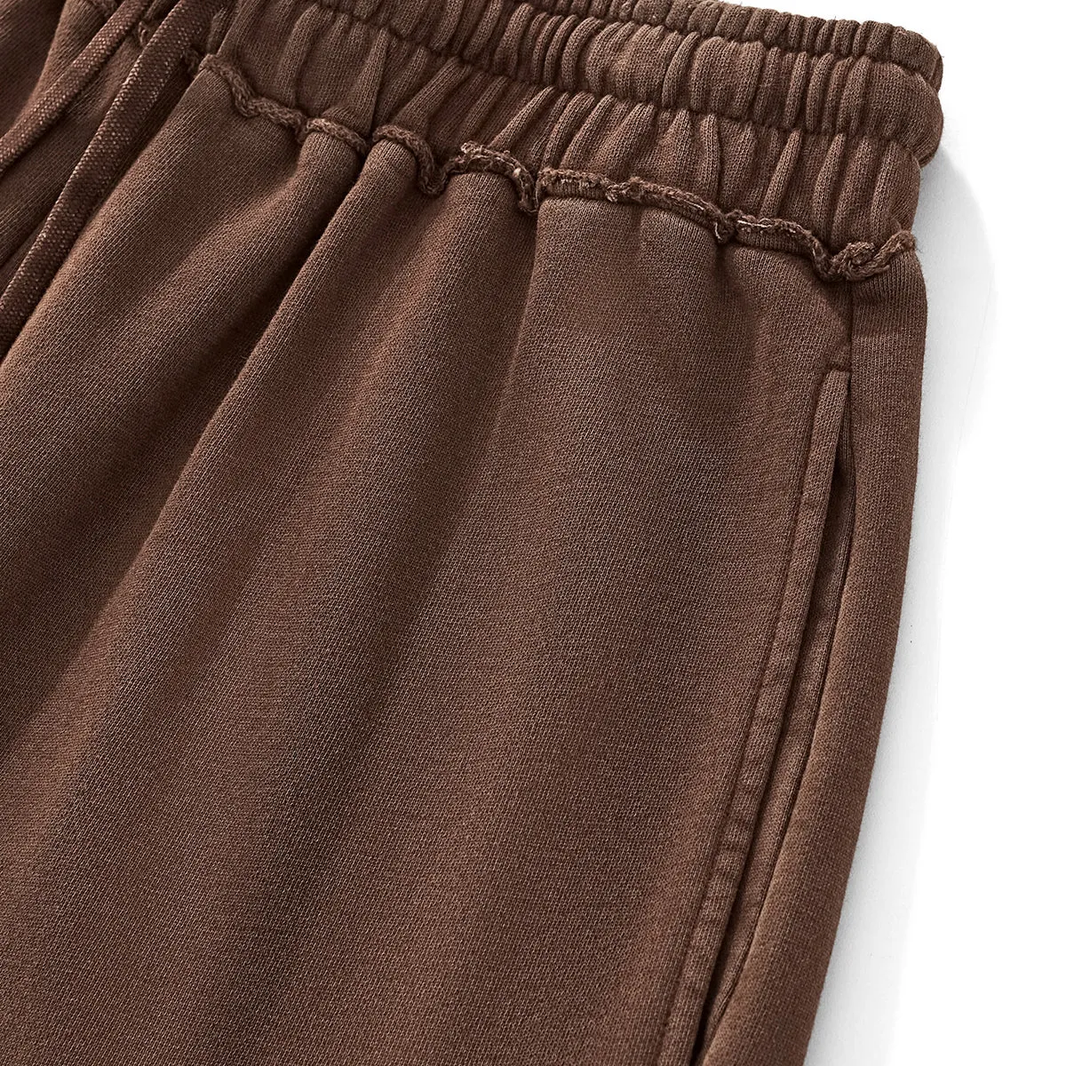 Washed Raw Edge Relaxed Shorts