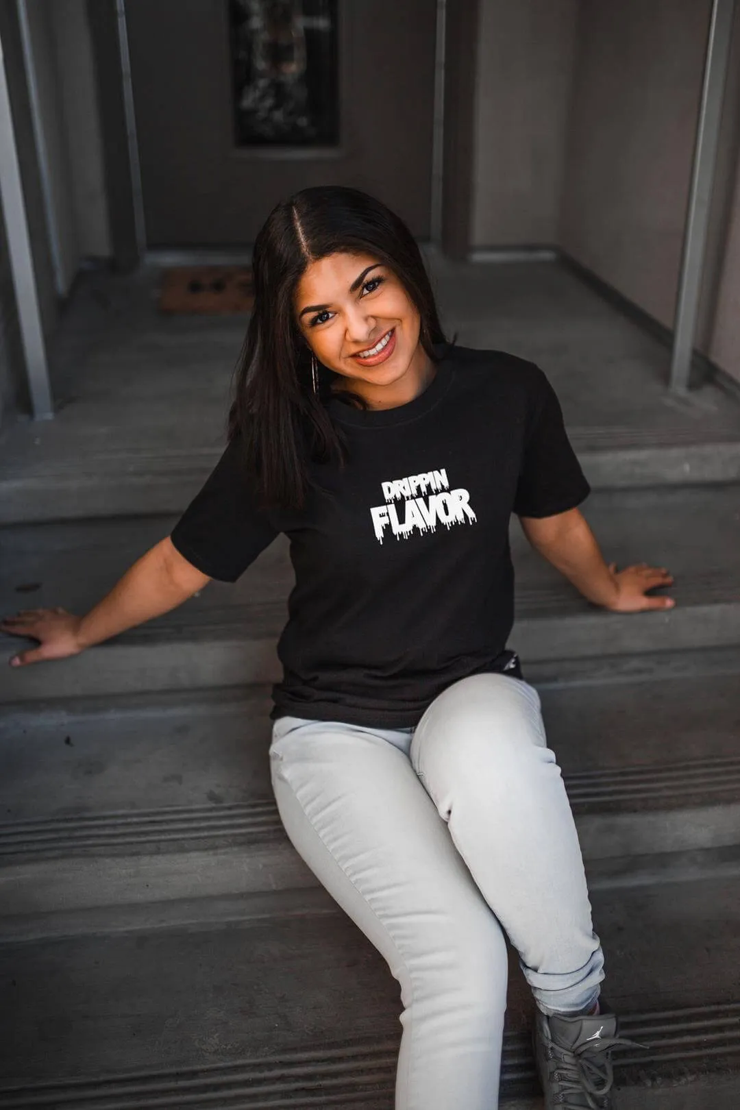 White Drippin Flavor | Black Tee