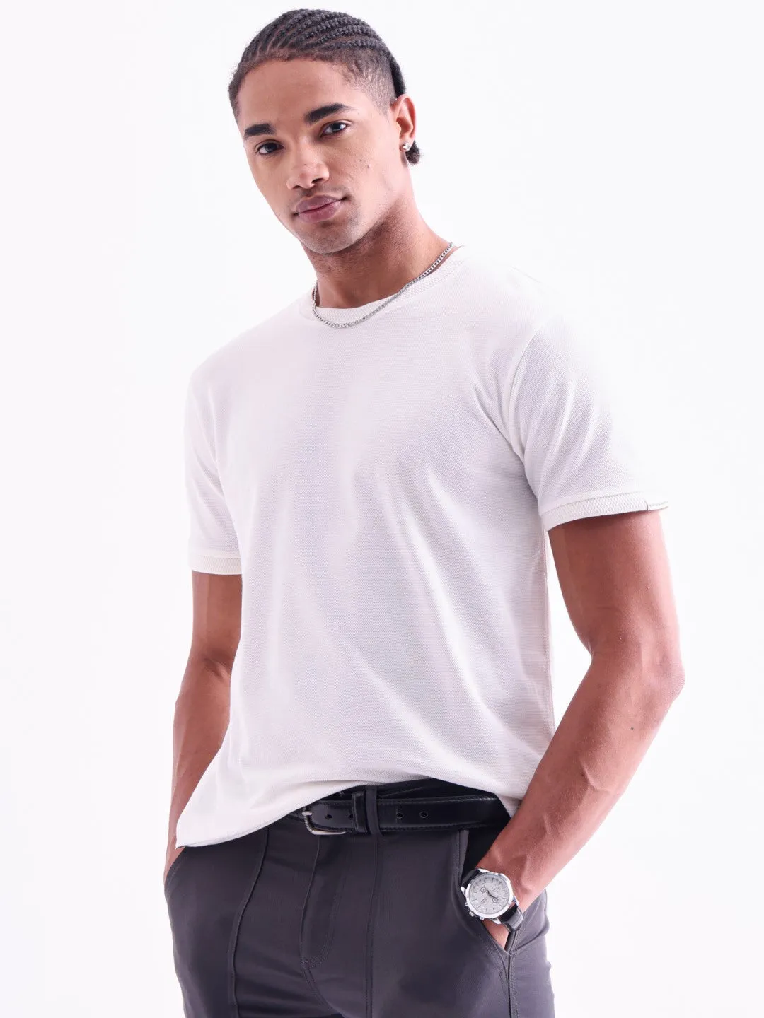 White Plain Crew Neck T-Shirt