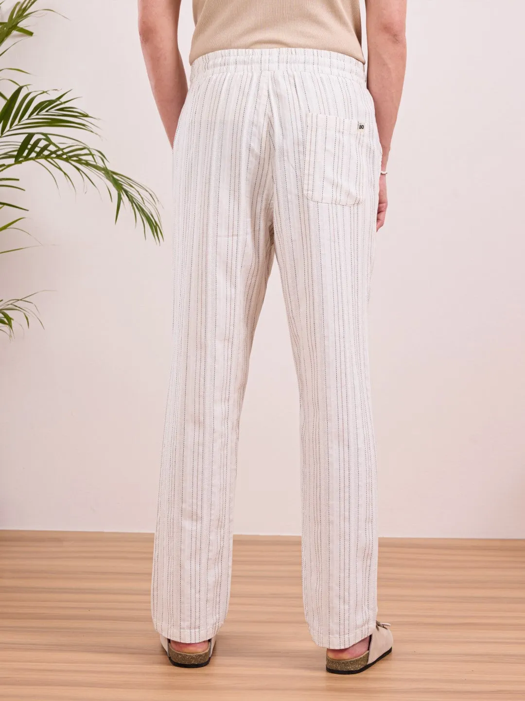 White Striped Summer Pants