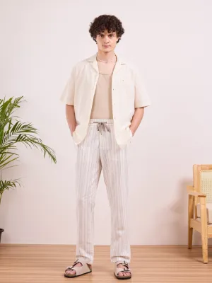 White Striped Summer Pants