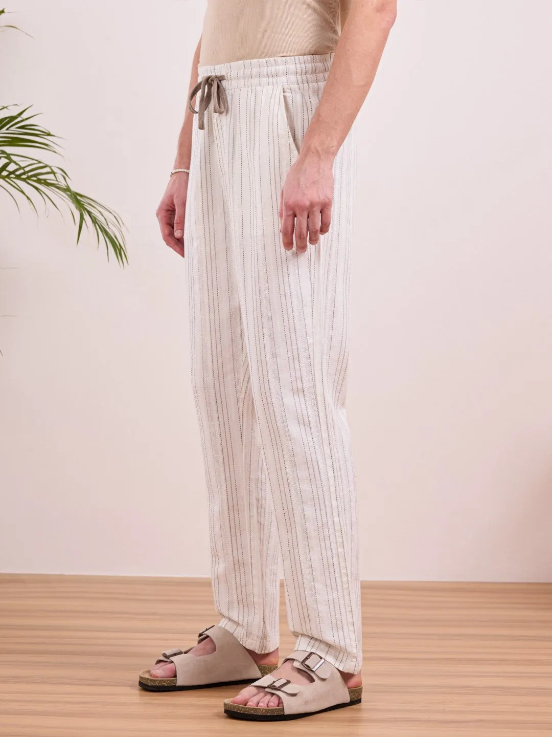 White Striped Summer Pants