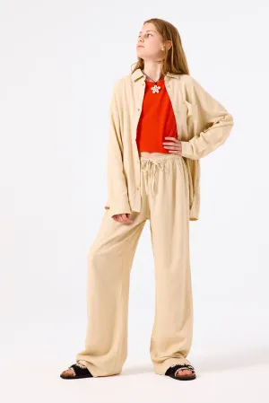 Wide Leg Pants | Beige