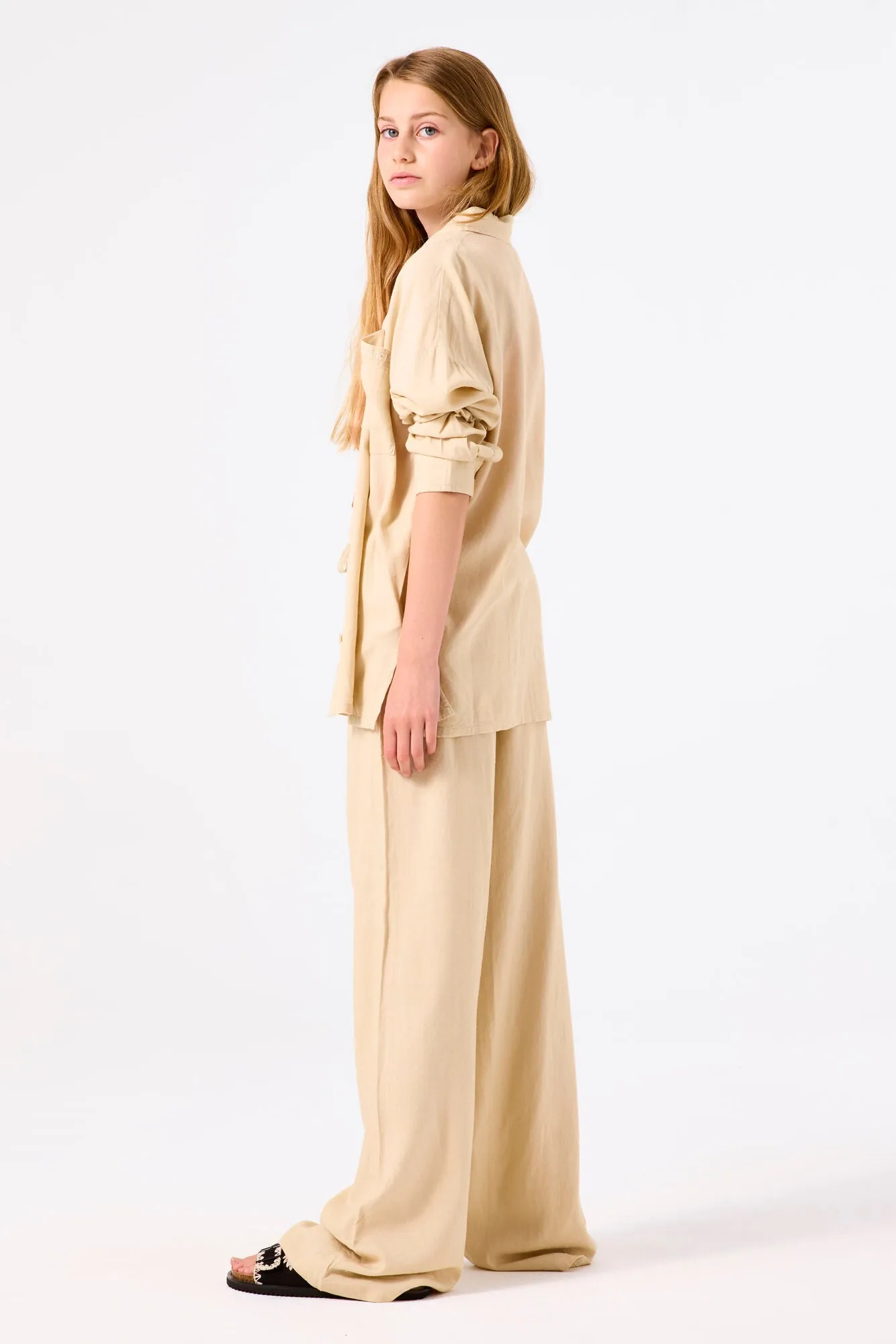Wide Leg Pants | Beige