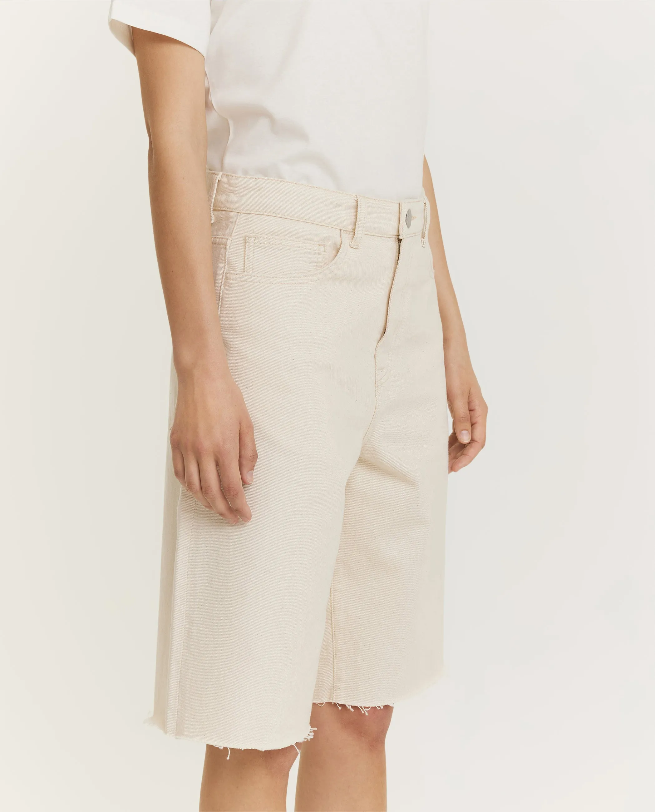 Wijde Denim Short - Ecru