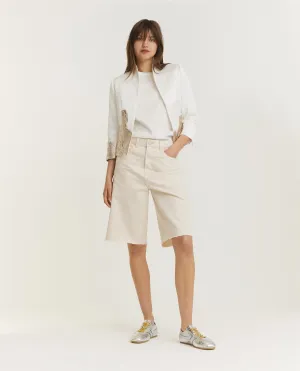 Wijde Denim Short - Ecru