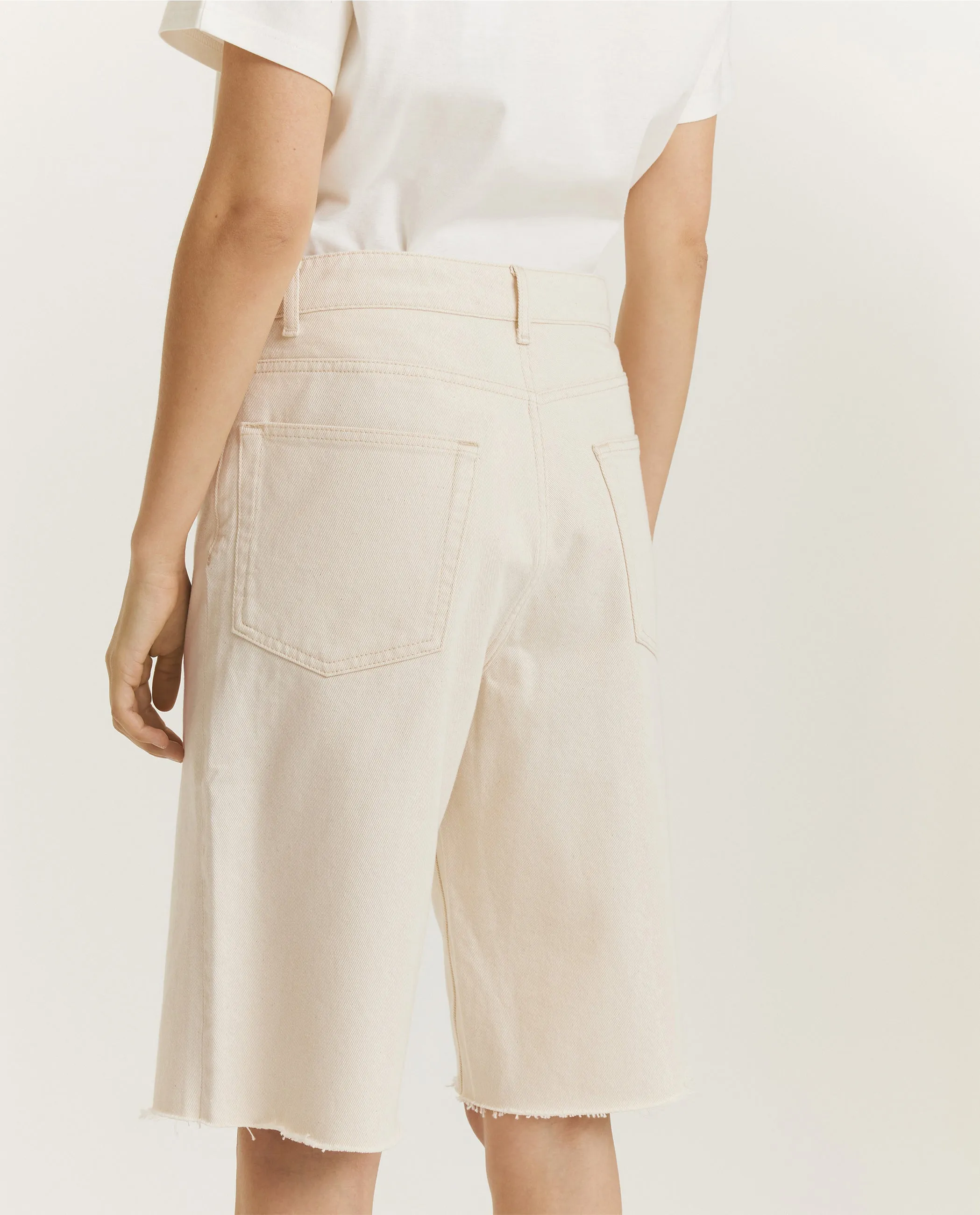 Wijde Denim Short - Ecru