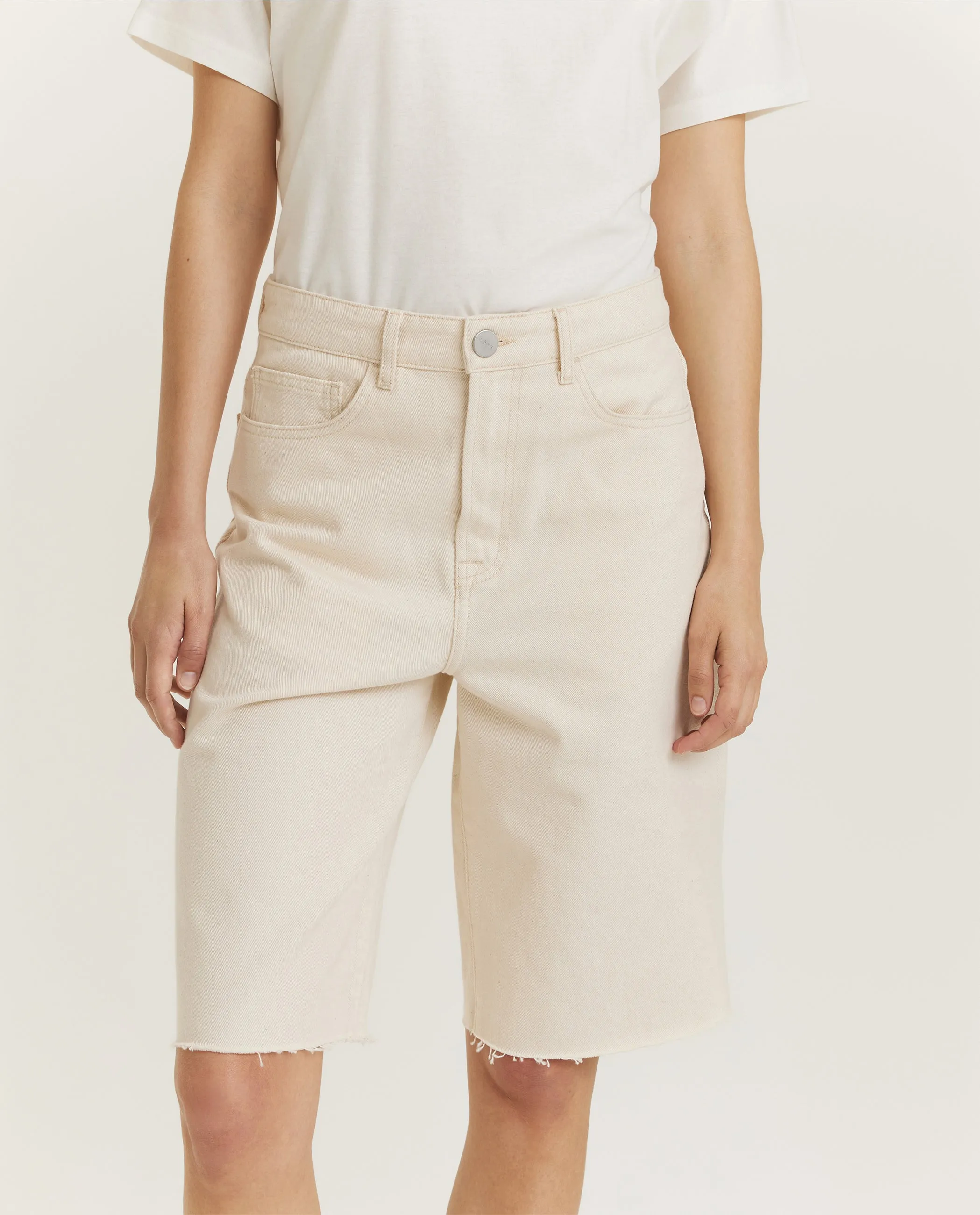 Wijde Denim Short - Ecru