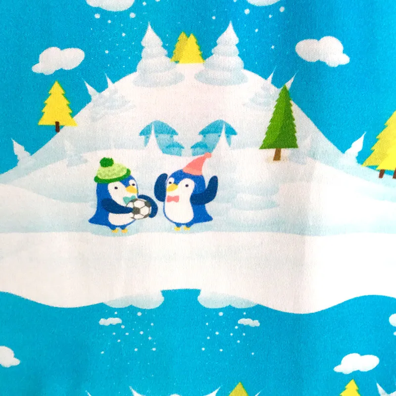 Winter Scene Penguin Baby Leggings w. Red or White Cuff by Maebelle & Bo