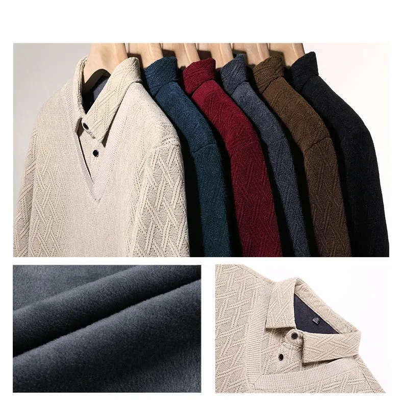 ❄️Winter Specials❄️ Men's Plush-Lined Mock Layered Lapel Shirt