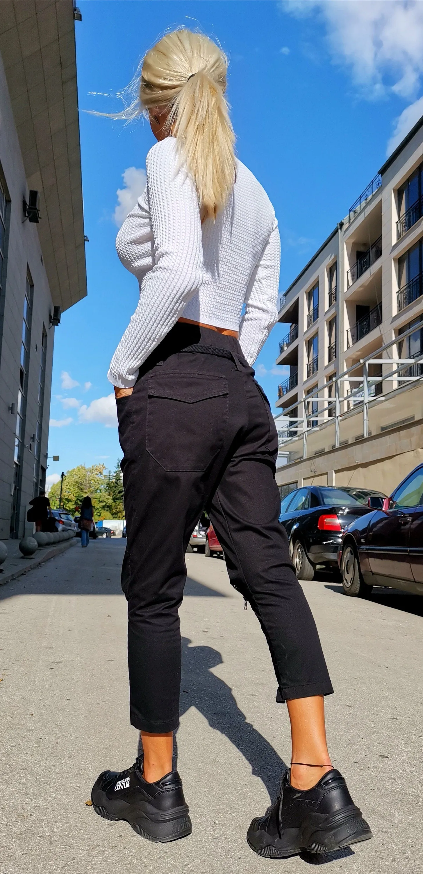 Woman Pants/Drop Crotch Pants/Pants with zippers/Harem Pants/Black pants/Loose pants/Extravagant Pants/Avant-garde Trousers/Designer Pants