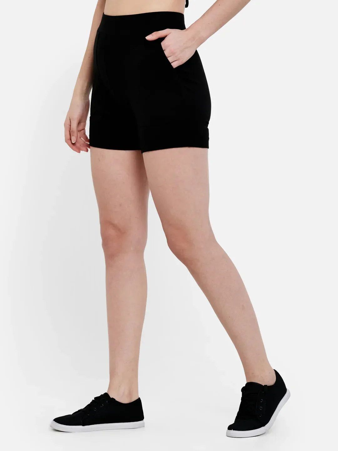 Women Bronze-Toned Organic Cotton T-shirt with Women's Patched Pocket Cotton modal spandex shorts