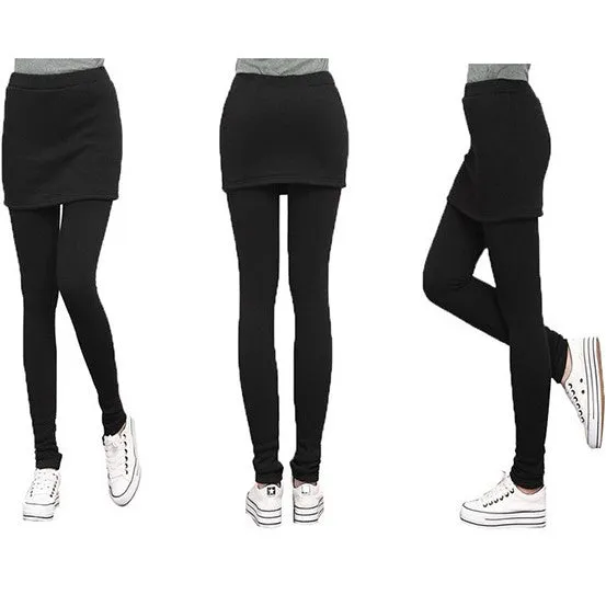 Women Skirt Leggings- Soft Cotton WITHOUT Mink Faux Fur