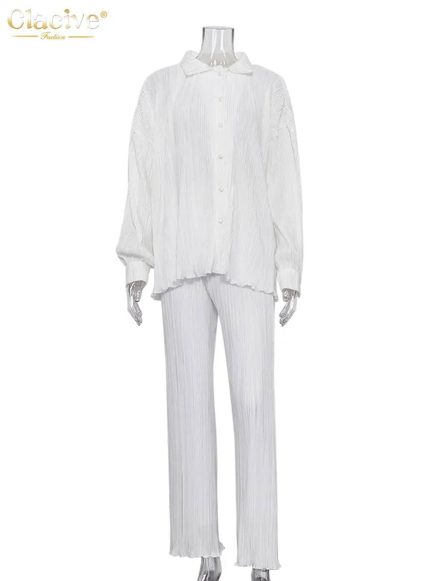 Women's Sets Collar Long Sleeve Top & Pants Two Piece Set